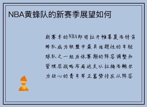 NBA黄蜂队的新赛季展望如何